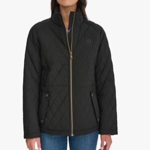 Tommy Hilfiger Black Quilted Trench Coat